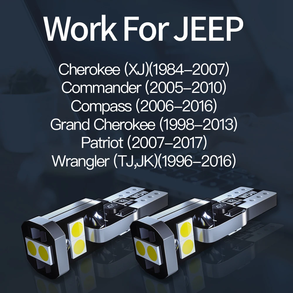 2 шт. W5W T10 168 Canbus светодиодсветодиодный лампа для номерного знака Лампа JEEP Grand Cherokee