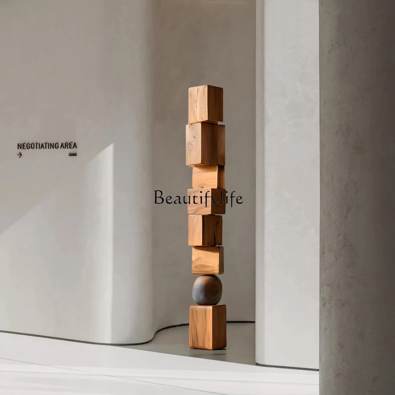 B &amp Отель Скульптура из цельного дерева Искусство Геометрические колонны