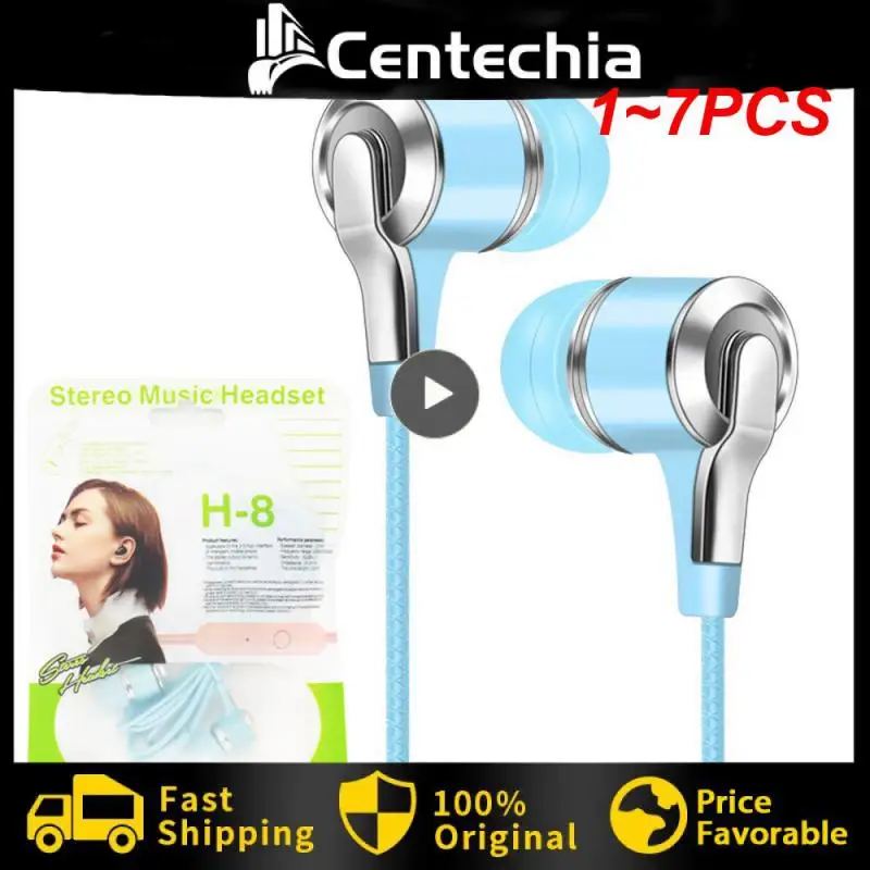 

1~7PCS Wired Headphones 3.5mm Sport Earbuds with Bass Phone Earphones Stereo Headset with Mic volume control Music Earphones