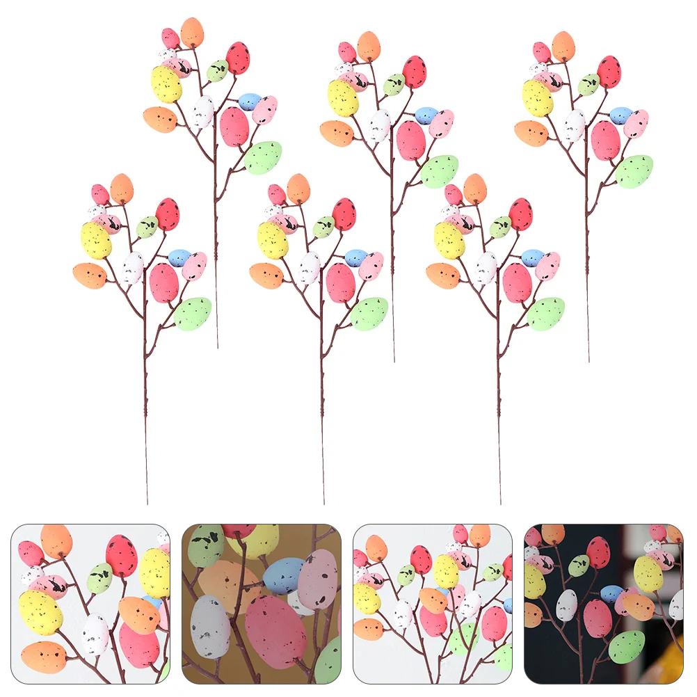 

Easter Egg Picks Flower Tree Bouquet Decor Artificial Floral Eggs Decorations Branches Decors Ornaments Branch Arrangement