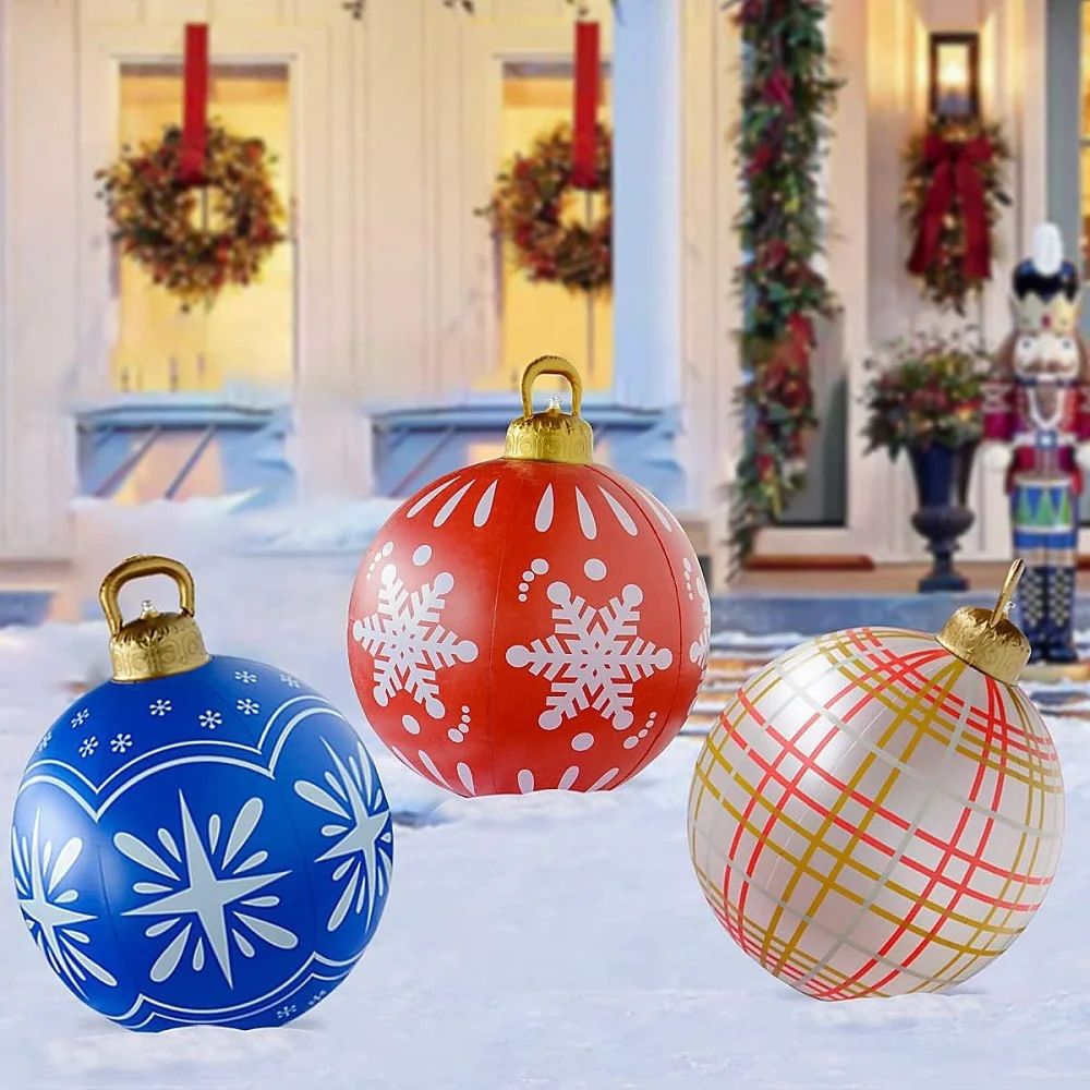 24-дюймовый рождественский надувной декоративный шар уличный ПВХ гигантские
