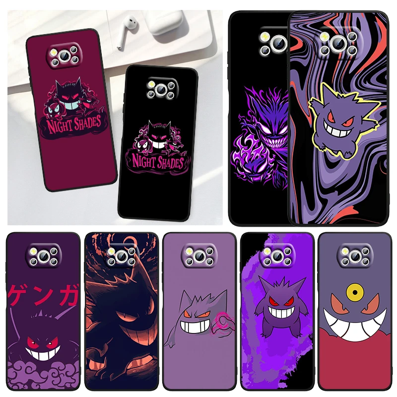 

Pokemon Ghost Listening For Xiaomi Civi Mi Poco X3 NFC F3 GT M4 M3 M2 X2 F2 Pro C3 F1 Silicone Shell Capa Black Phone Case