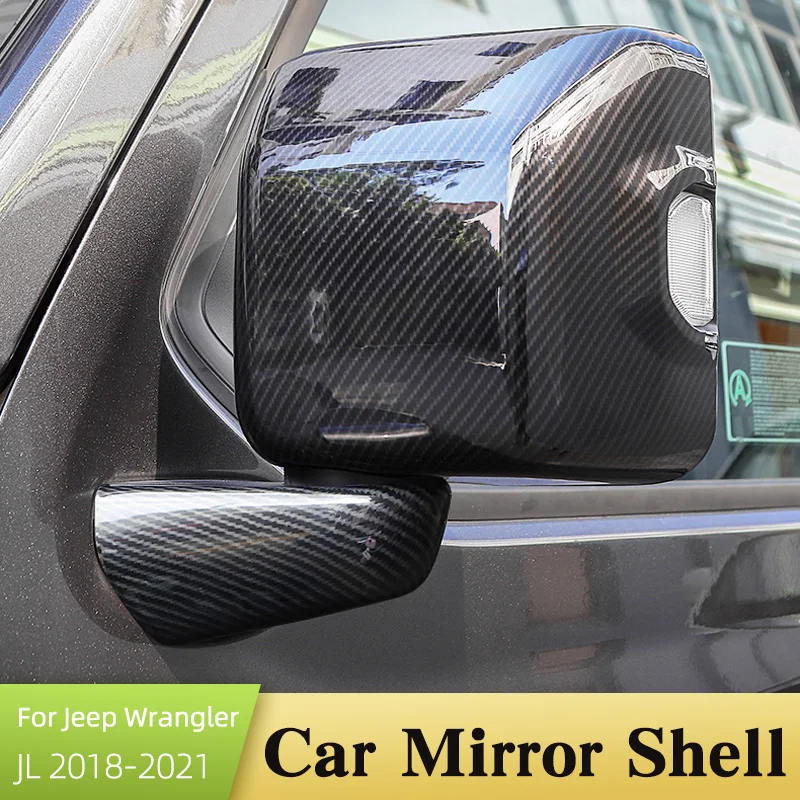 

Car Rearview Mirror Covers Rain Eyebrow For Jeep Wrangler JL 2018-2022 ABS Frame Exterior Trim Decorative Accessories