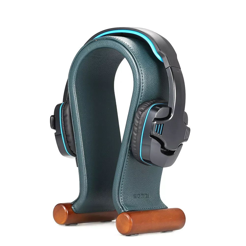 

SAMDI Leather Headphone Stand Universal Gaming Headset Holder Headphone Support rubber feet, non-slip, stable for headset holder