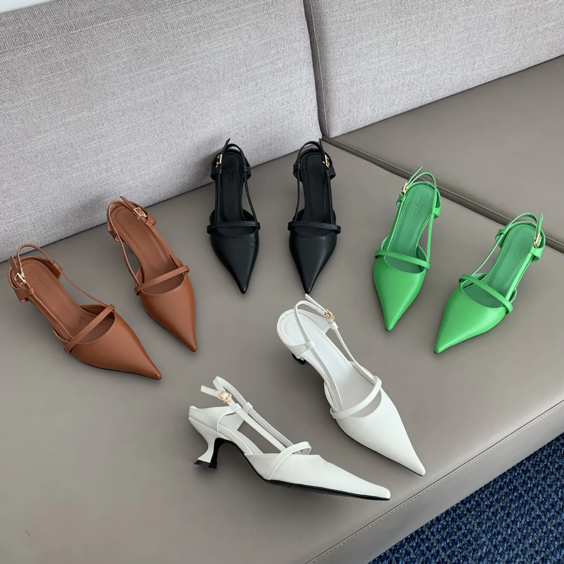 

African Shoes Roman Low Slides Hoof Heels Rome PU Fabric Low Heel Shoe Roman Style Low-Heeled Rome Slides PU Fabric
