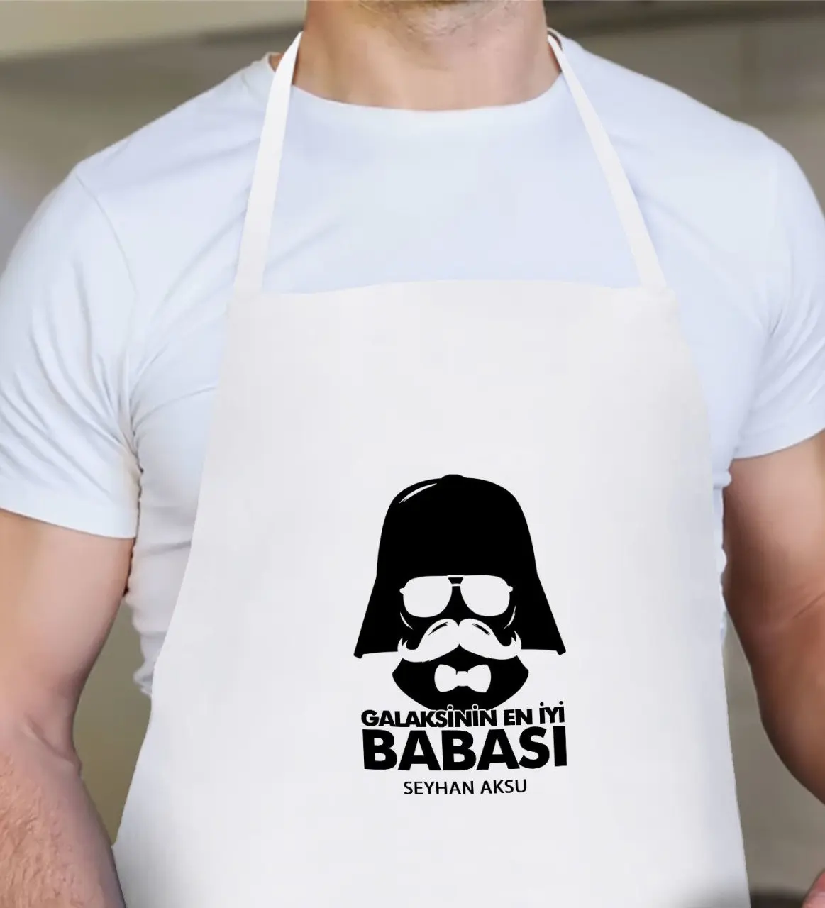 

Personalized Galaxy Best Father Design White Kitchen Önlüğü-2