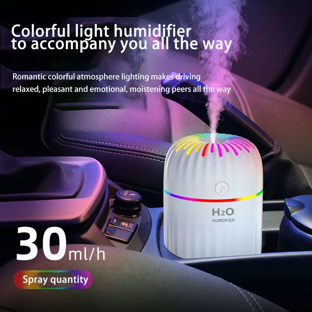 

Portable 300ml Electric Air Humidifier Aroma Oil Diffuser Purifier Silent Mini USB Cool Mist Sprayer with Colorful Night Light