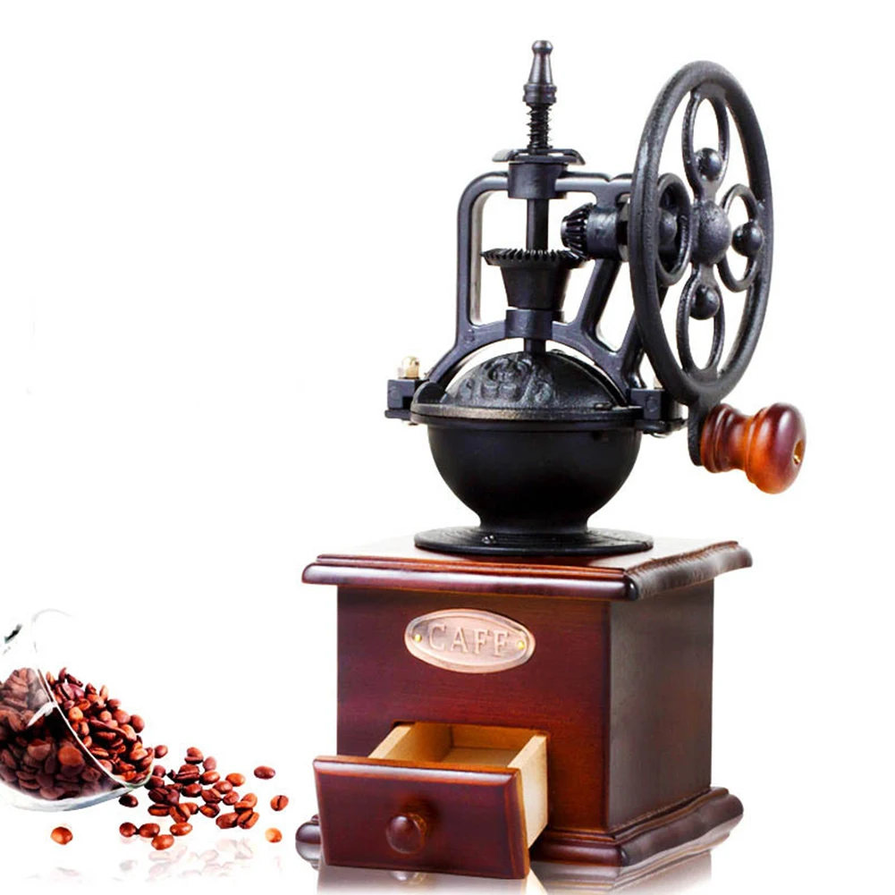 

Manual Coffee Grinder Vintage Style Wooden Coffee Bean Grinder Mill Roller Hand Crank Coffee Grinder Dropshipping
