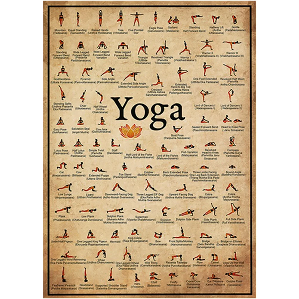 

Canvas Design Wall Picture Household Wall Decor Yoga Posture Poster Home Supply
