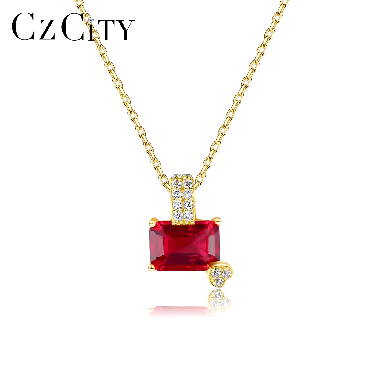 

Женский кулон с квадратным топазом из серебра 925 пробы