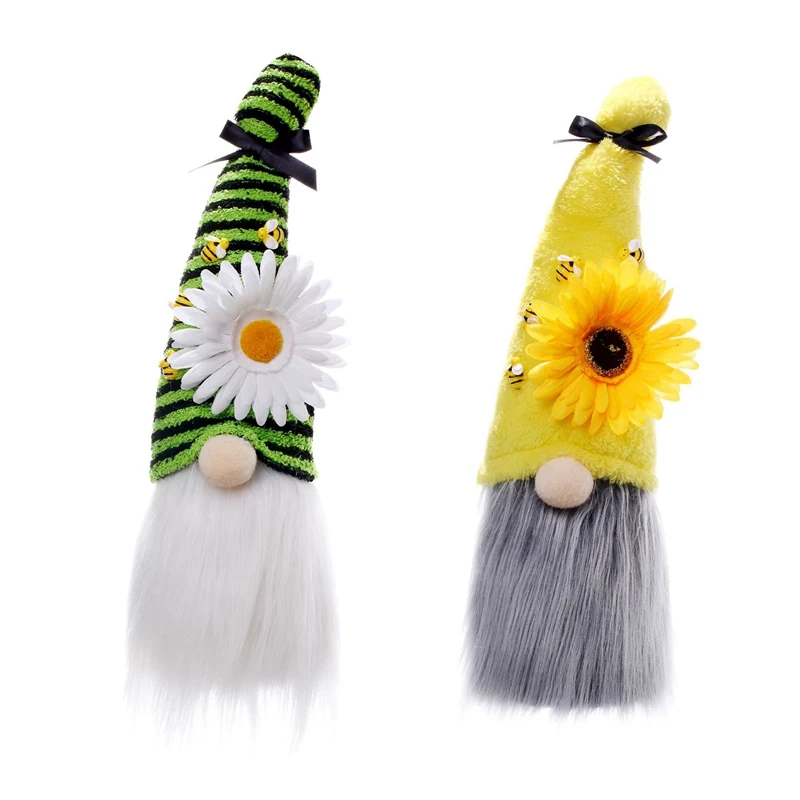 

Bumble Bee Gnome Doll Bee Festival Decoration Tomte Sunflower Swedish Nisse Plush Doll Ornaments Natal Gift