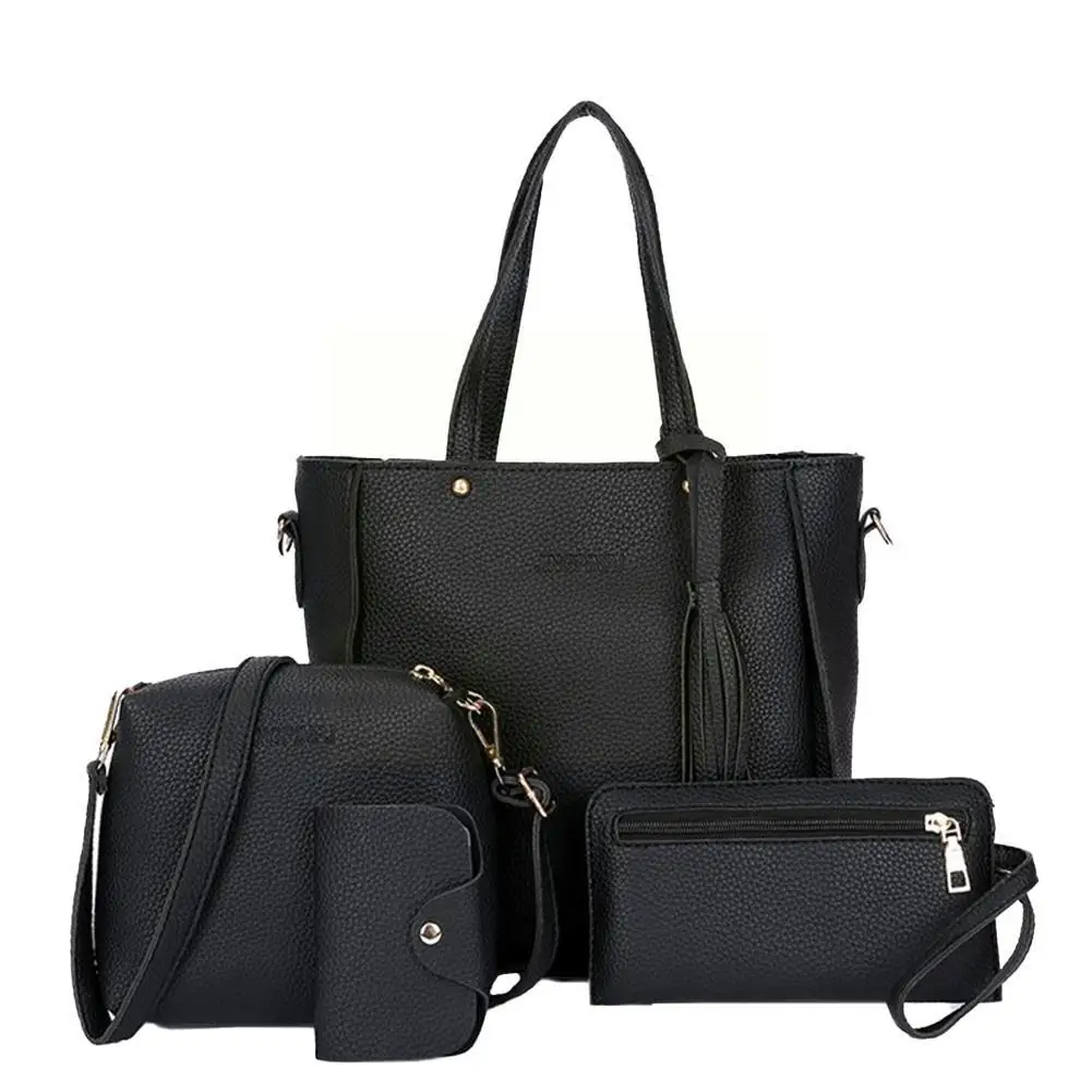 

Wallet Tote V5y1 Handbag Bag Leather Bag Tote 4pcs/set Shoulder Set Pu Women Purse Pu Set Women Handba Leather Satchel Messenger