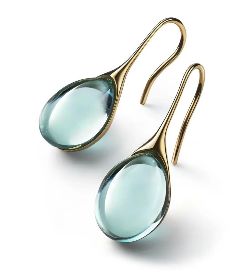 

2022 New Nine-color Inlaid Opal Earrings Fashion Temperament Ear Jewelry Niche Design Simple Face Slim Luxury Crystal Earrings