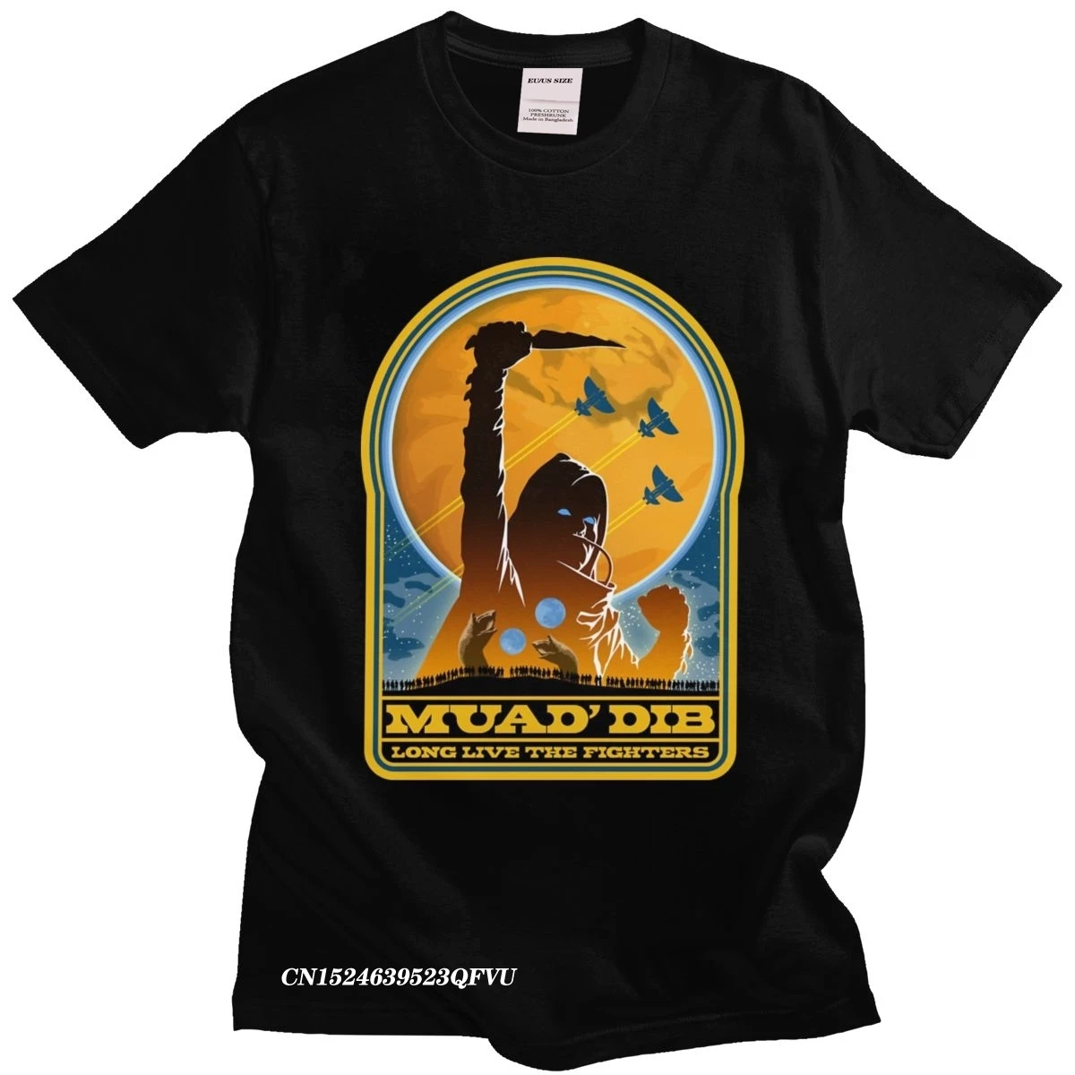 

Fashion Dune Muad' Dib Men Camisas Mend Cotton Tee Graphic Arrakis SandwormTshirt Frank Herbert Science Fiction T-Shirt