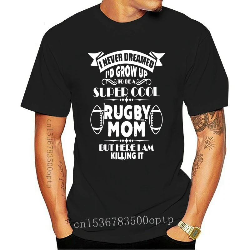 

Men Tshirt Short Sleeve Super Cool Rugby Mom (1) Cool Tee Tops Women t-shirt