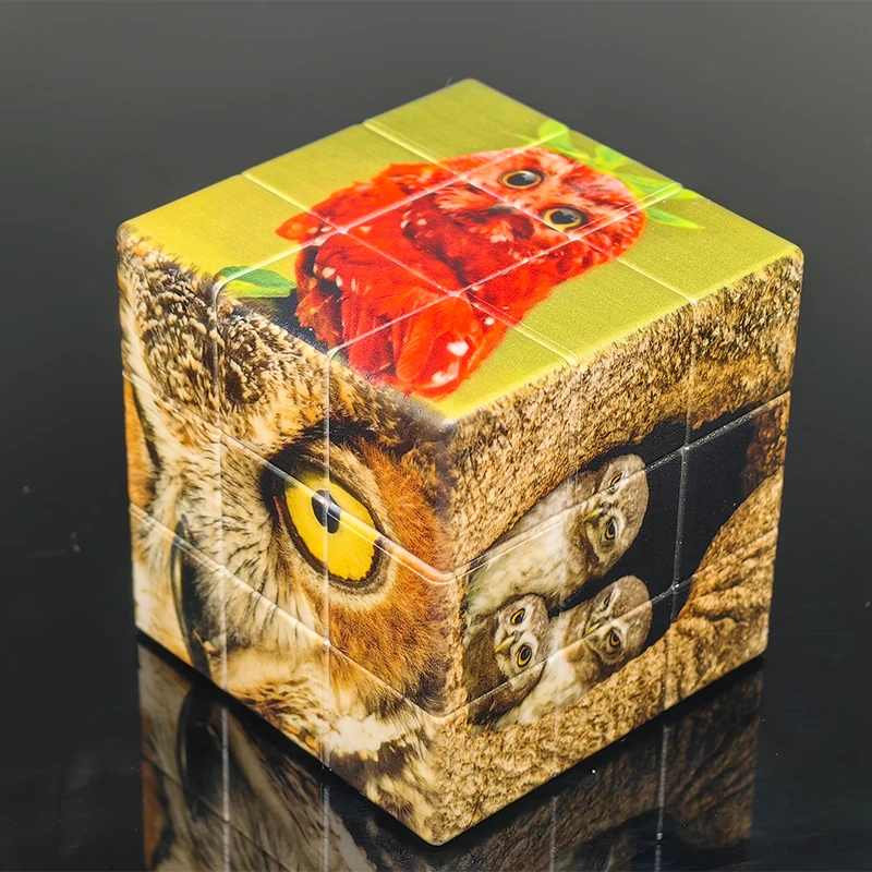 

3D Printing 3x3x3 Magic Puzzle Cube Animal Owl Fidget Cube Pattern Cube Children's Gifts Educational Toys Fidget Cube