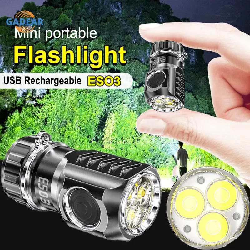 

Фонарик из сплава, светодиодный мини-фонарик, USB перезаряжаемые фонарики, водонепроницаемый Карманный фонарик для кемпинга на открытом воз...