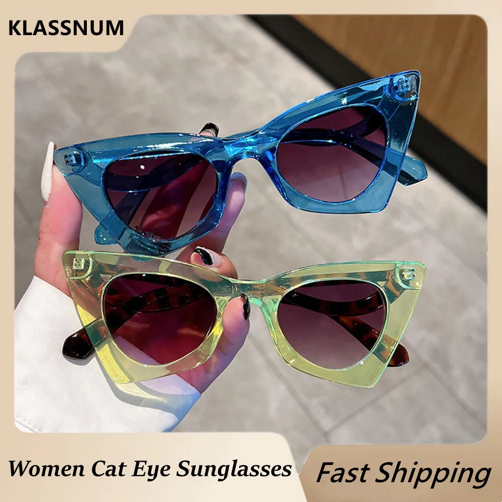 

Модные Красочные Солнцезащитные очки kвысокого качества кошачий глаз для женщин и мужчин в стиле ретро, уникальные солнцезащитные очки с защитой UV400, трендовые солнцезащитные очки с желеобразным градиентом