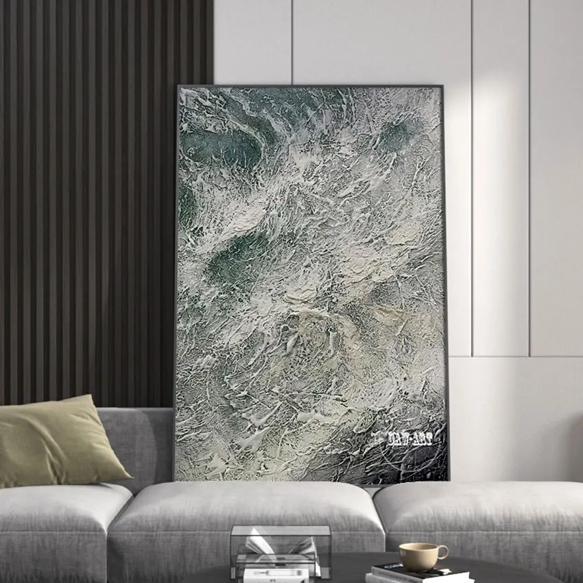 

Art Acrylic Canvas Landscape Abstract Picture Unframed Roll Over And Over Sea Wave Painting Modern Hotel Decorative Wall Art
