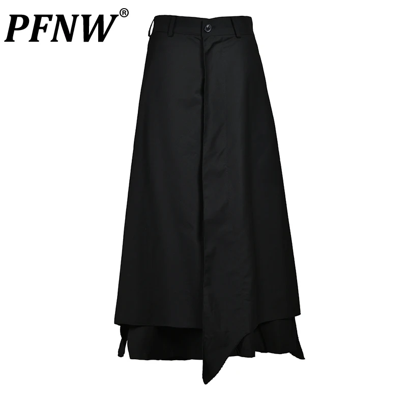 

Мужские двухслойные брюки PFNW, асимметричные свободные штаны с высокой эластичной талией, весна-осень, CPG0063