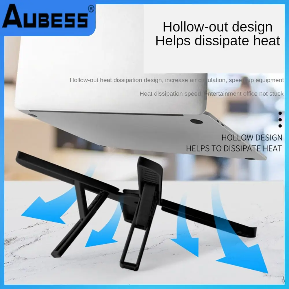 

Rubber Tablet Computer Bracket Creative Durable Heat Dissipation Computer Bracket Portable Convenient Office Accessories Black