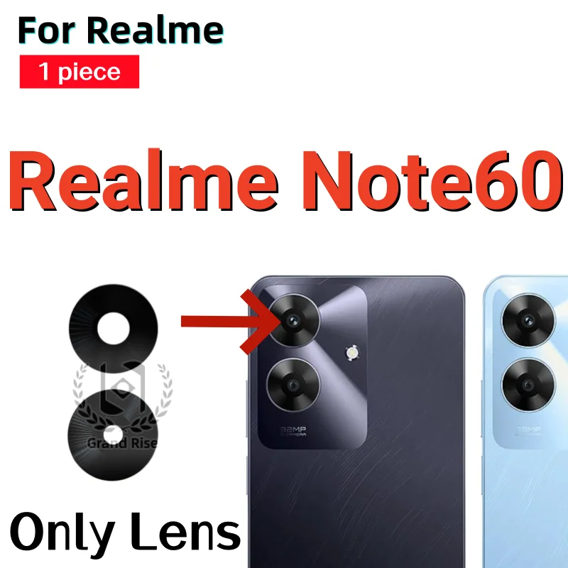 Фото Новое Заднее Стекло Объектива Камеры с Клеевой Наклейкой для Realme C53 C51 Note50 Note60 C63 C61 C65 C67 C71 C75 C75X C85 Q3 V13, Запасная Часть №5