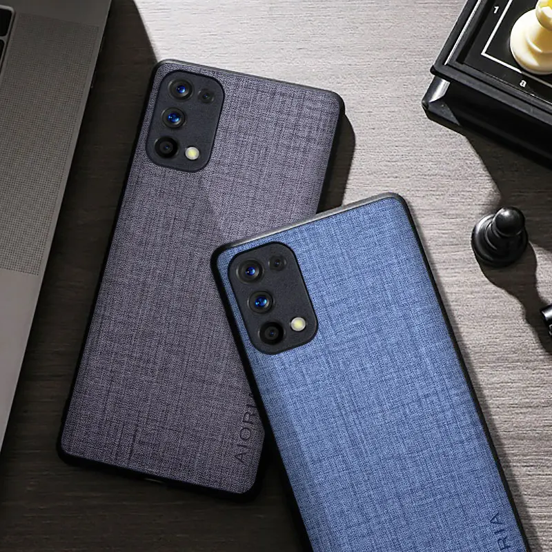 

Case For Oppo Realme 7 7 Pro Premium Cloth Texture Febric+PC Four-Corner Explosion-proof Cover for realme 7 pro 4g 5g Phone Case