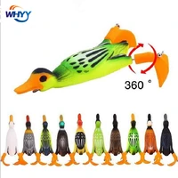 whyy 1pc propeller flipper duck fishing lure ducking fishing frog lure 9 5cm 11g artificial bait duckling 3d eyes day baits bass
