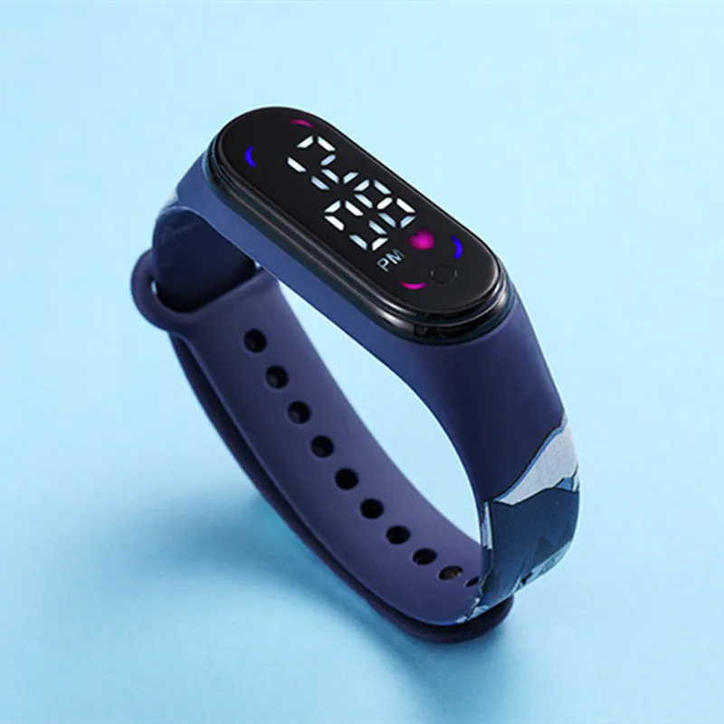 Часы Наруто удзумаки светодиодные водонепроницаемые спортивные электронные с