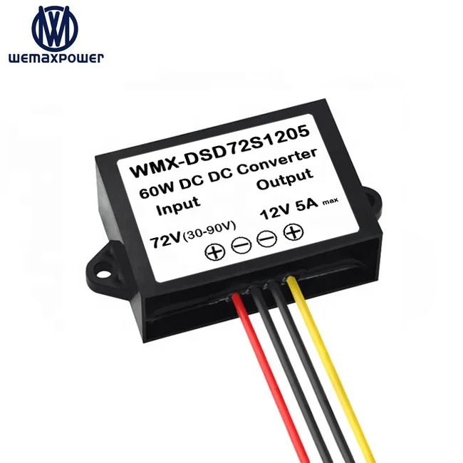 

Wide voltage input range 30v-90v dc dc step down regulator 5a 60w 72v to 12v converter