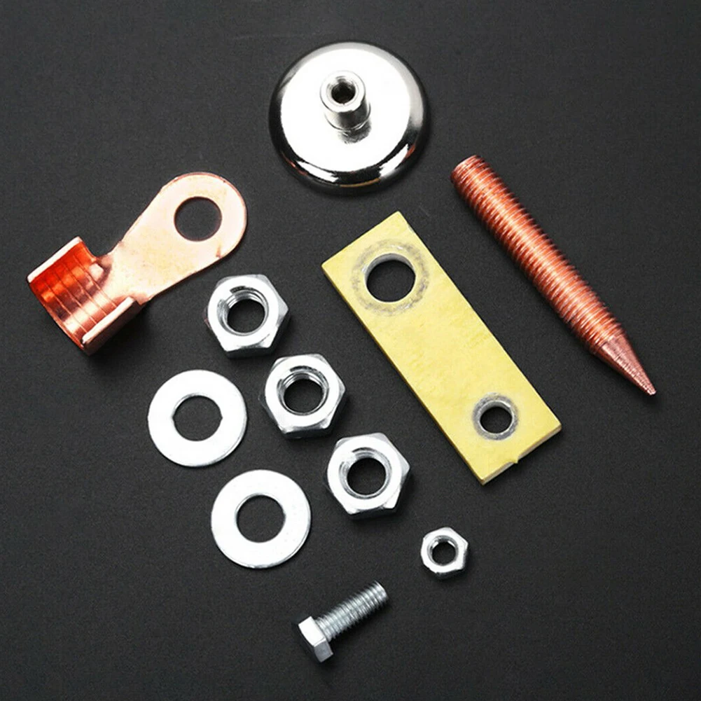 

4pcs Welding Magnet Support With Red Copper Wire Tail Grounding Screw Weld Ground Clamp For Metal Poles Struts Soldering Tools