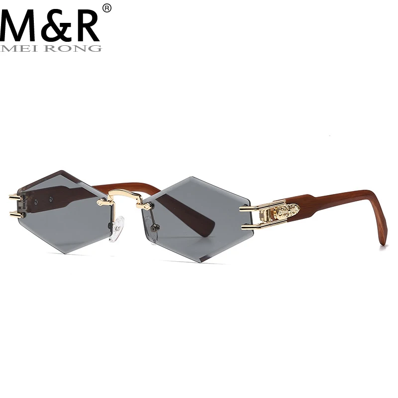 

2023 New Tiny Designer Sunglasses For Women And Men Rimless Hexagon Shape Glasses Luxury Brand Unisex Shades UV400