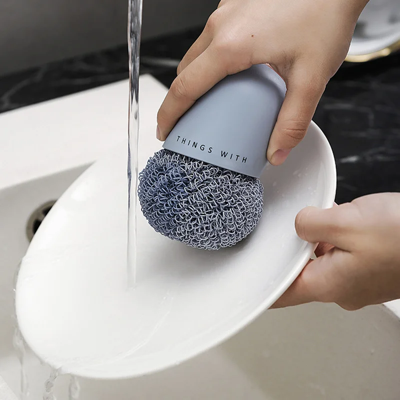 

Household with Handle Washing Pot Brush Kitchen Cleaning Brush Decontamination Cleaning Ball Pot Brush Kitchen Cleaning Brush