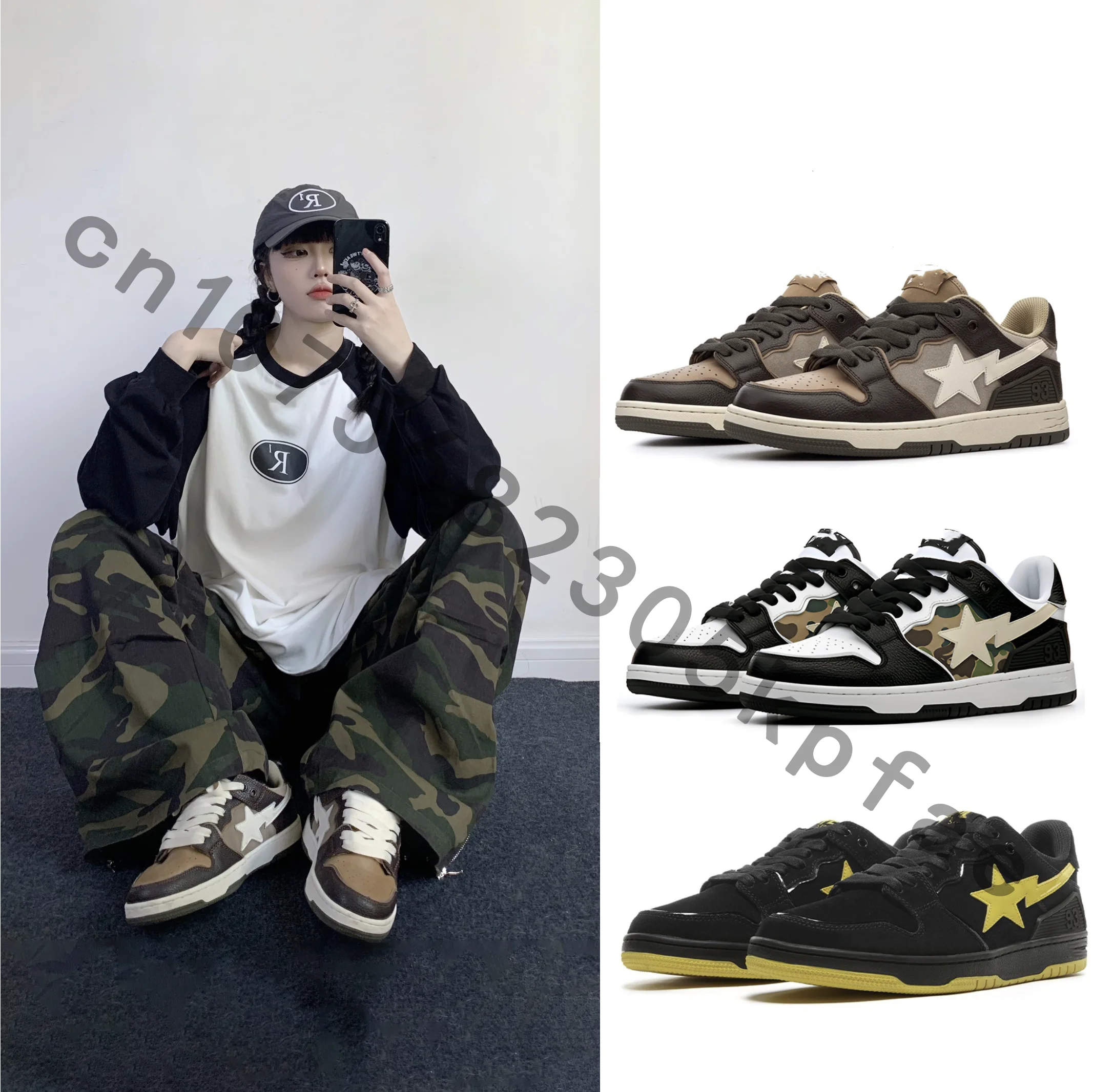 

2023 Bapesta Classic Sneakers Neutral Fashion Patent Leather Luxury Sneaker Outdoor Trainers Plate-forme Designer Shoes