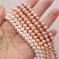 natural freshwater pearl beads round white purple loose spacer pearl beads for jewelry making diy pearl necklace craft accessory