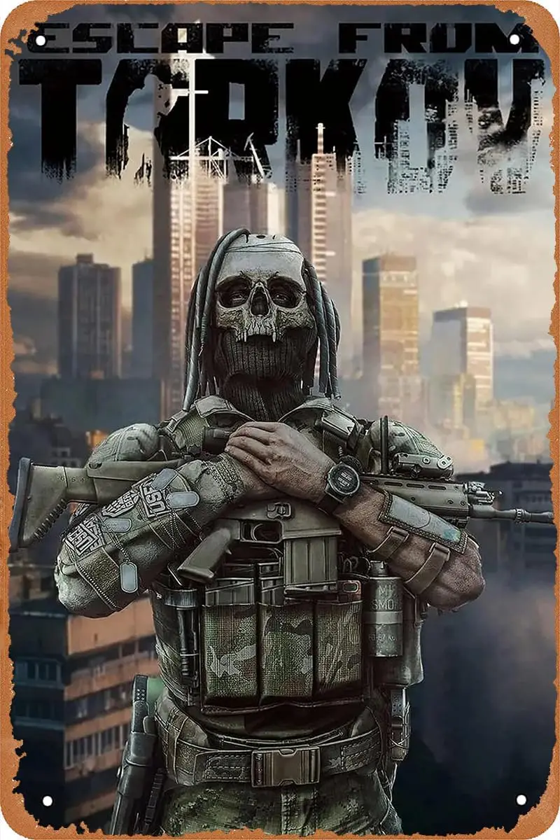 Винтажный металлический знак эскалация из игры тарков постер фильма для бара