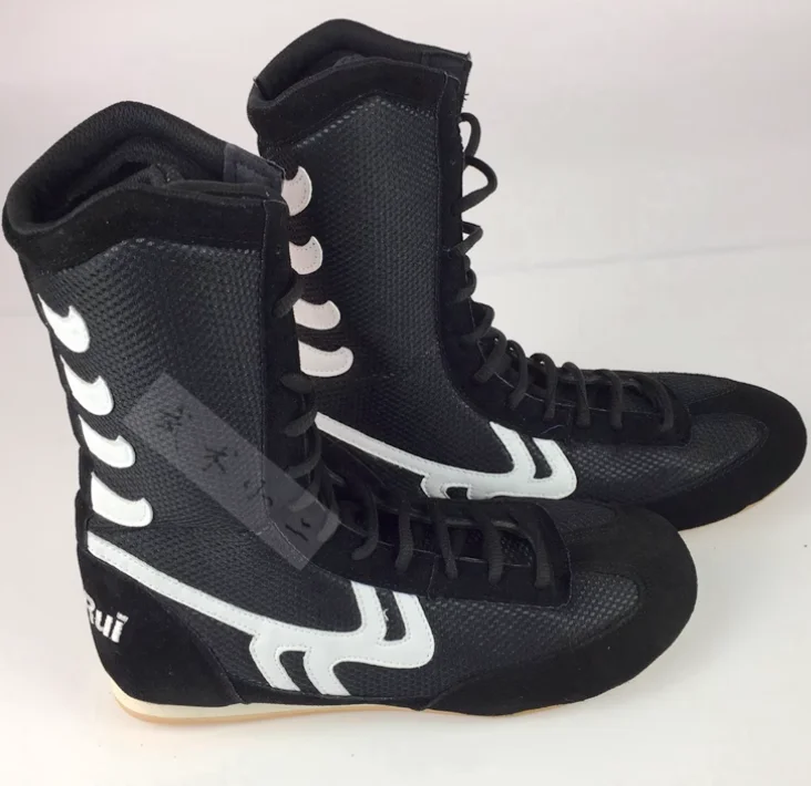 Высокие черные ботинки для тренировок и борьбы боксерские дзюдо