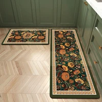 american retro flower kitchen mat non slip rubber bottom diatom mud kitchen rug waterproof oil proof absorbent home floor carpet