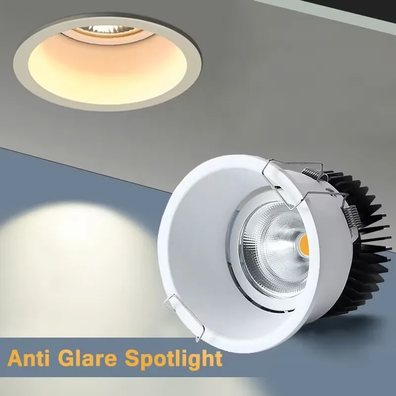 

Светодиодный Потолочные светильники с антибликовым покрытием, с регулируемой яркостью, точечные светильники 7 Вт, 10 Вт, 12 Вт, 18 Вт, 110 В, 220 В, внутреннее освещение