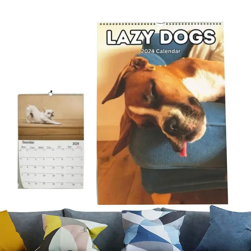 

Funny Calendars Lazy Dogs 2024 Calendar 20x30cm/7.87x11.81 Inch January 2024 From December Funny Wall Art Gag Humor Gift Prank