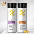 PURC 2 шт.компл. ремонт волос выпрямление волос Продукты для волос 5% Бразильский кератин Лечение выпрямление волос + очищающий шампунь