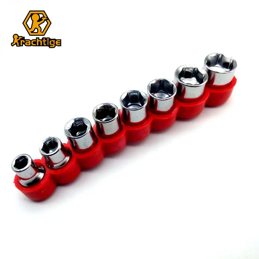 Krachtige 8pcs 1/4 Inch Socket wrench Set Drive Hex Bit Socket Set 5/6/7/8/9/10/11/12mm Wrench Adapter