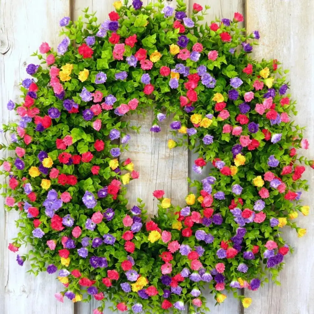 

Attractive Colorful Decorative Artificial Door Hanging Wreath Household Supplies