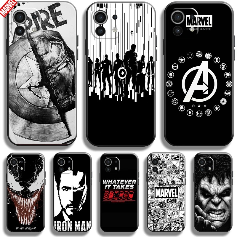 

New Marvel Avengers Logo Phone Case For Xiaomi Mi 11 Lite 11 Pro 11 Ultra Soft TPU Back Coque Funda Bumper Silicone Cover