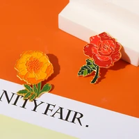 rose morning glory flower brooches lovely metal badge clothes bag pin romantic accessories pencil bag decoration medal gifts