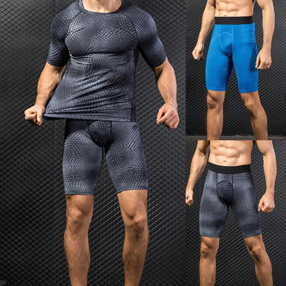 

Men Compression Tights Quick Dry Fitness Shorts Running Gym Sportswear Pants Gym Sports Shorts Male Beach Shorts