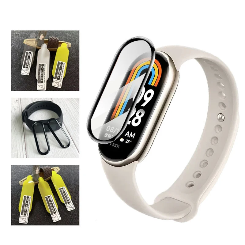3D Screen Protector for Xiaomi Smart band 8 SmartWatch Soft HD Full Nano-coated Tempered Glass Mi band 7 6 5 4 3 film Accessorie