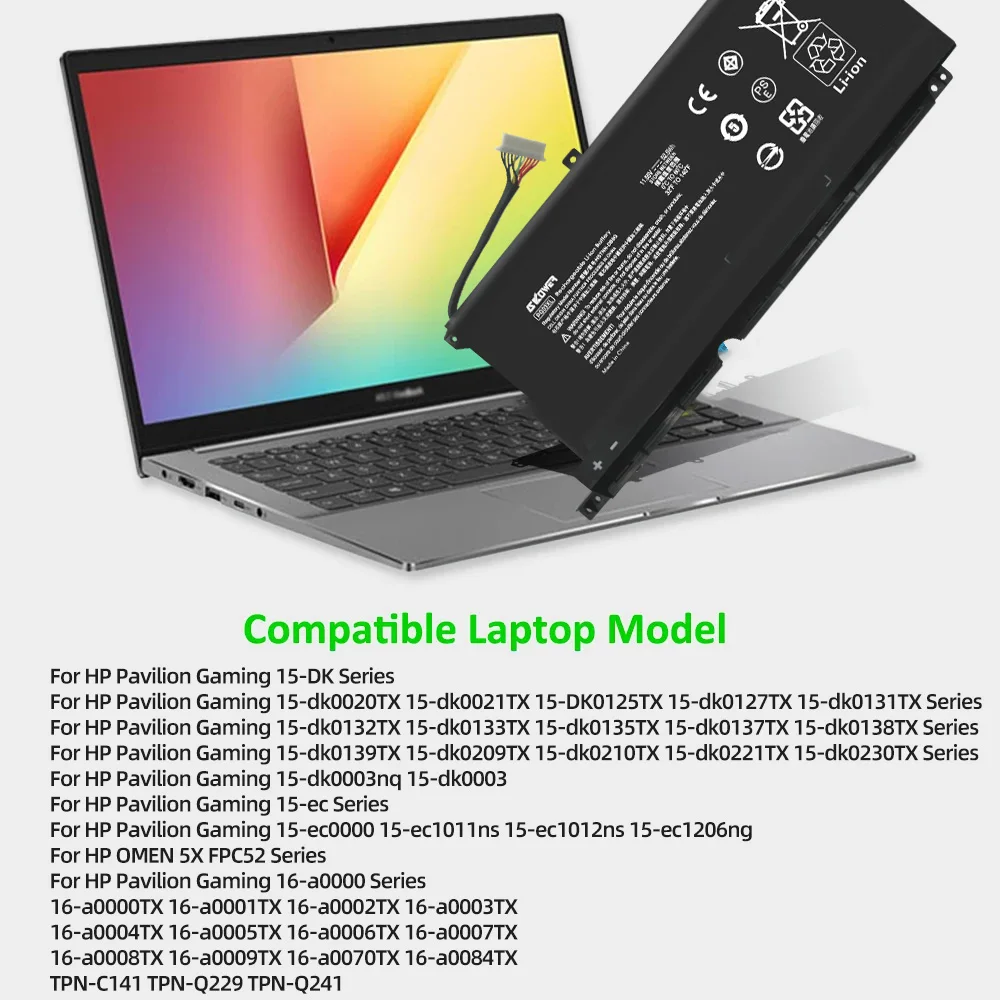 Фото Аккумулятор SKOWER PG03XL для HP Pavilion Gaming 15-DK 15-ec 16-a0000 OMEN 5X FPC52 TPN-C141 TPN-Q229 TPN-Q241 №2