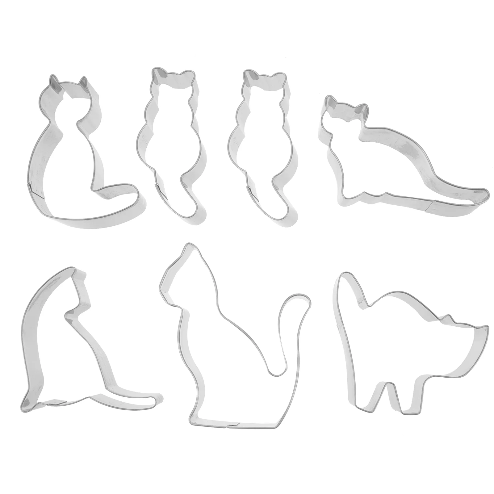 

7Pcs Cat Biscuit Cutters Biscuit Pastry Cake Cutters Mousse Molds Cookie Mold DIY Mold Cat Cookies