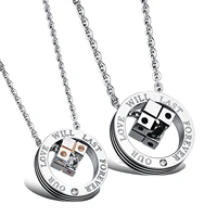 rubiks cube pendant fashionable titanium steel necklaces for men and women